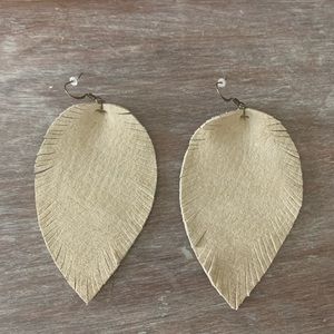 Leather Leaf Earrings